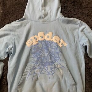 Spyder Blue and White Cardigan Sweater